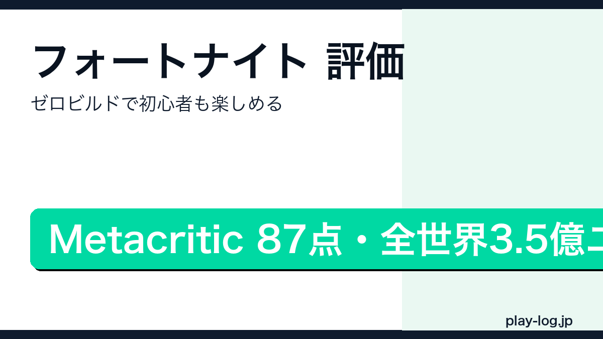 フォートナイトの評価・ゼロビルドモードと初心者向け解説のアイキャッチ画像