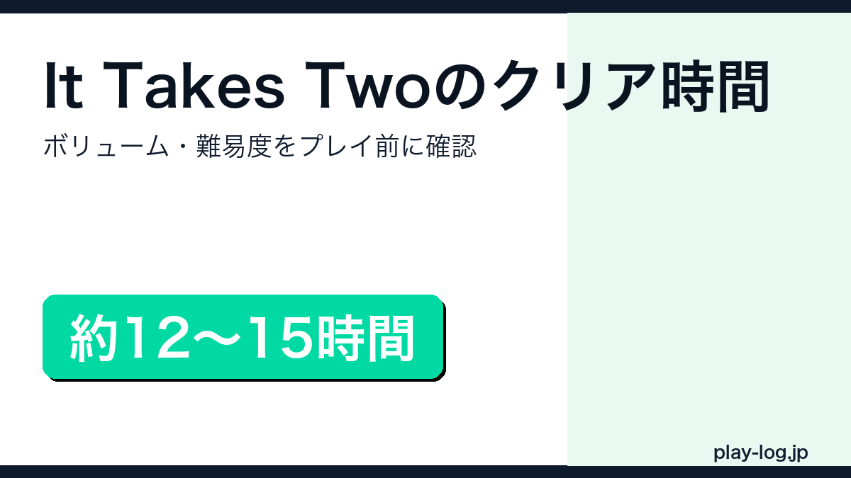 It Takes Twoのクリア時間とボリュームを解説するアイキャッチ画像