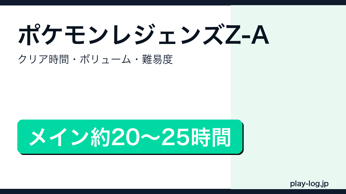 ポケモンレジェンズZ-Aのクリア時間まとめのアイキャッチ画像